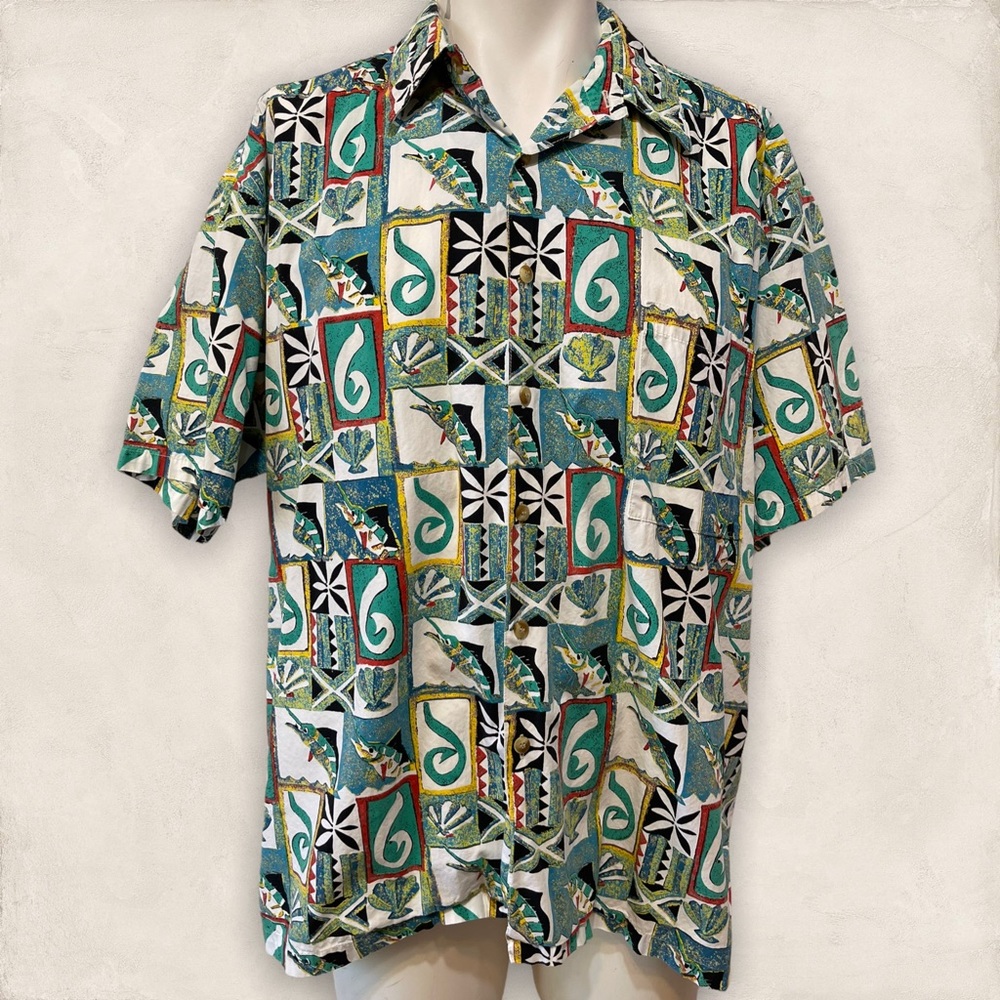 Vintage 90s Hawaiian Island Button Down Shirt